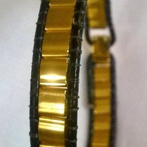 7.50" 24K Triple Layered Japanese Ceramic Bracelet Statement Piece Attention!